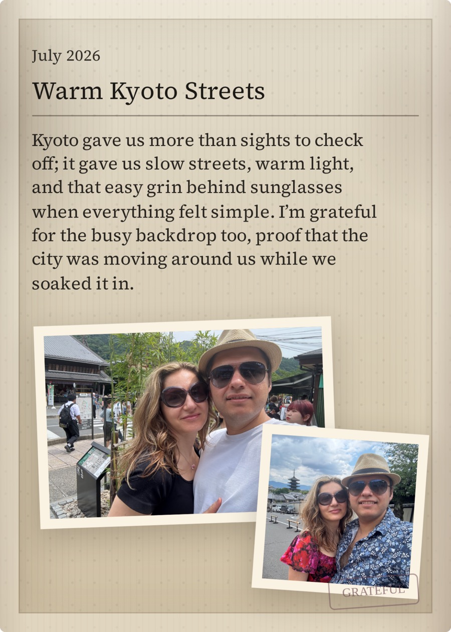 A finished Pamtiva travel memory about Kyoto