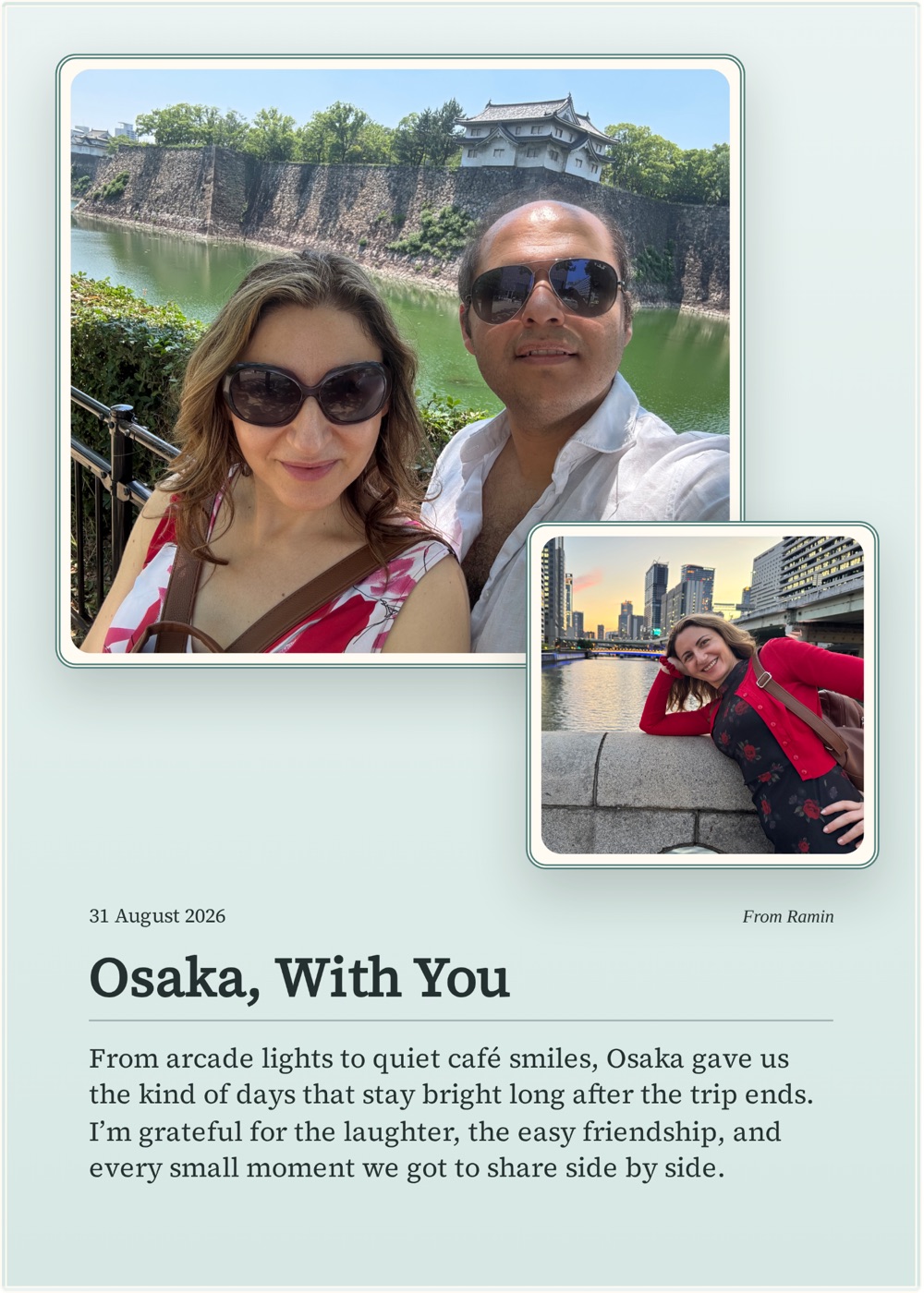 Osaka, With You, a finished Pamtiva travel memory